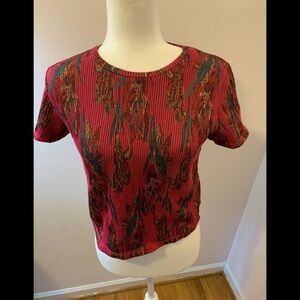 Zara Trafaluc pink ribbed top, size S